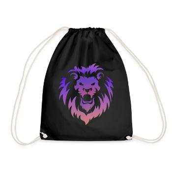 Lion Tribal Tattoo Art - Drawstring Bag - black - Front