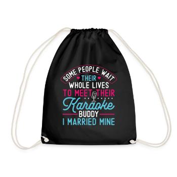 Chanteur de karaoké Mari Femme - Sac de sport léger - noir - Devant