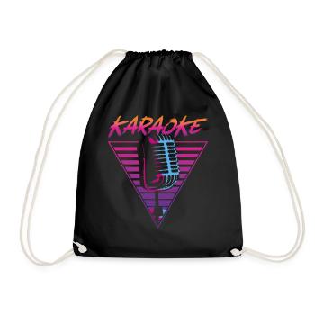 Karaoke Singer Retro 80s 90s - Turnbeutel - Schwarz - Vorne