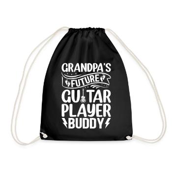 Newborn Guitarist - Grandpa's Future Guitar Player - Drawstring Bag - black - Front
