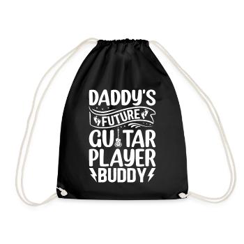 Newborn Guitarist - Daddy's Future Guitar Player B - Drawstring Bag - black - Front