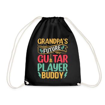 Grandpa's Future Guitar Player Buddy - Newborn Gui - Drawstring Bag - black - Front
