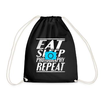 Food Sleeping Photography - Drawstring Bag - black - Front