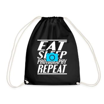 Food Sleeping Photography - Drawstring Bag - black - Front