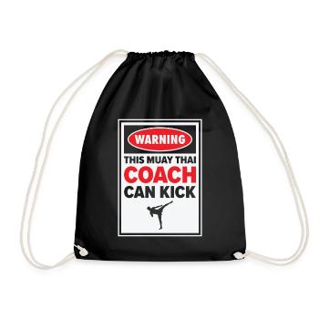 Muay Thai Coach Kickboxing Instructor Martial Arts - Drawstring Bag - black - Front