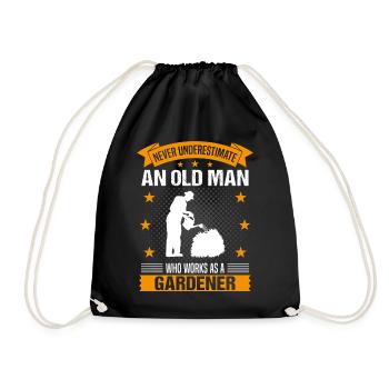 Jardinier vieil homme drôle disant cadeau d’homme - Sac de sport léger - noir - Devant