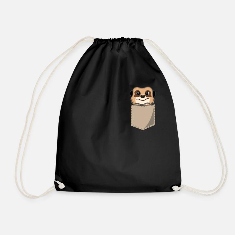 Lustiges Erdmännchen In Brusttasche Print Geschenk - Turnbeutel - Schwarz