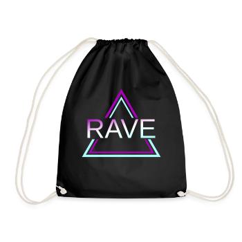 Rave Techno House Party EDM Festival Goa Electro - Turnbeutel - Schwarz - Vorne
