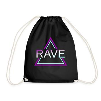 Rave Techno House Party EDM Festival Goa Electro - Turnbeutel - Schwarz - Vorne