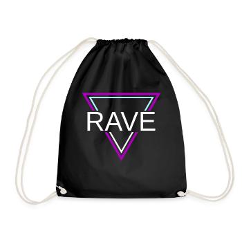 Rave Techno House Party EDM Festival Goa Electro - Drawstring Bag - black - Front