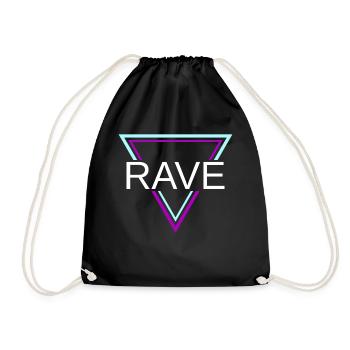 Rave Techno House Party EDM Festival Goa Electro - Turnbeutel - Schwarz - Vorne