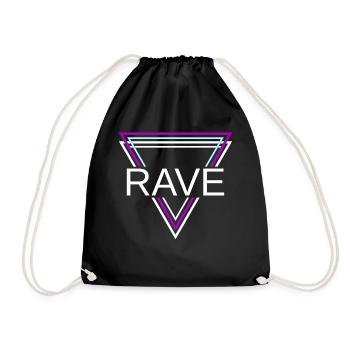 Rave Techno House Party EDM Festival Goa Electro - Drawstring Bag - black - Front
