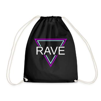 Rave Techno House Party EDM Festival Goa Electro - Drawstring Bag - black - Front