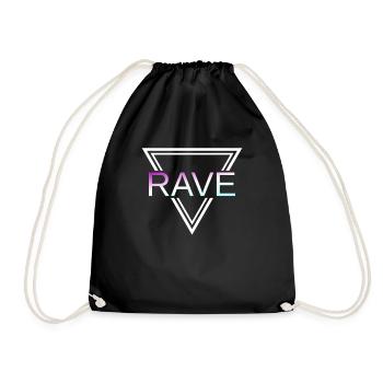 Rave Techno House Party EDM Festival Goa Electro - Drawstring Bag - black - Front