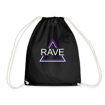 Rave Techno House Party EDM Festival Goa Electro - Turnbeutel - Schwarz - Vorne
