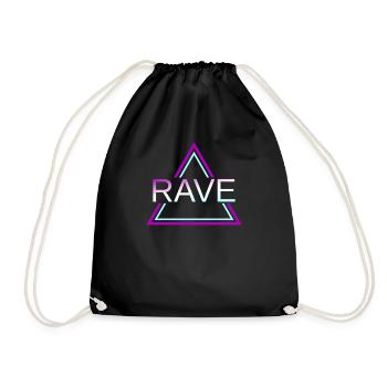 Rave Techno House Party EDM Festival Goa Electro - Turnbeutel - Schwarz - Vorne