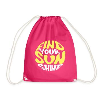Find Your Sunshine - Drawstring Bag - fuchsia - Front