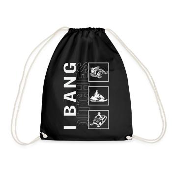 I Bang Ditches Snowmobile Vintage Shirt, Winter - Drawstring Bag - black - Front
