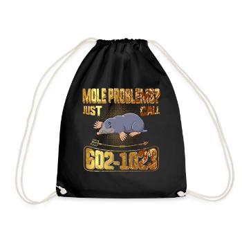Mole Day Mole Problems Just Call Avogadro's - Drawstring Bag - black - Front