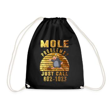 Vintage Mole Day Mole Problems Just Call - Drawstring Bag - black - Front