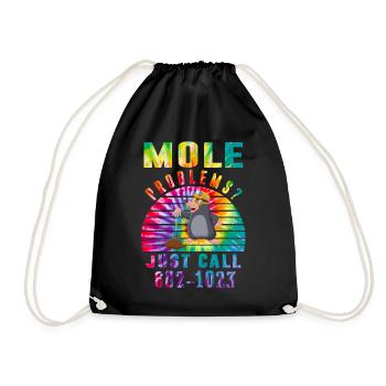 Vintage Mole Day Mole Problems Just Call - Drawstring Bag - black - Front