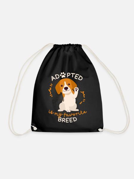 Adopted-Is-My-Favorite-Breed, Adopierter Hund - Turnbeutel - Schwarz