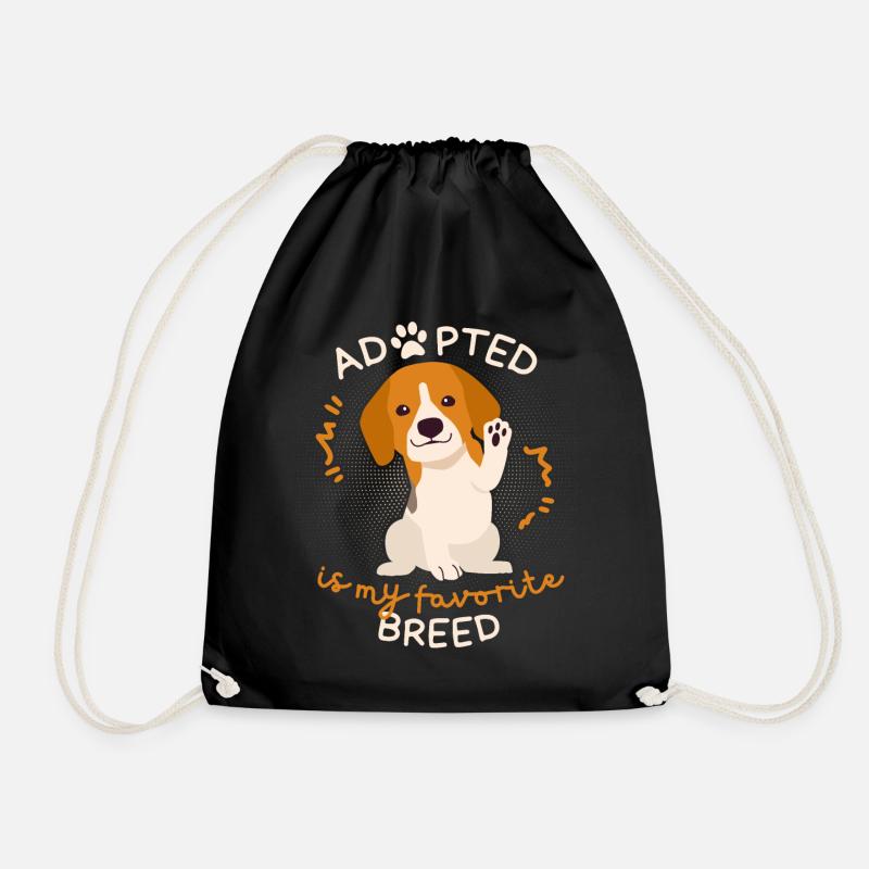 Adopted-Is-My-Favorite-Breed, Adopierter Hund - Turnbeutel - Schwarz