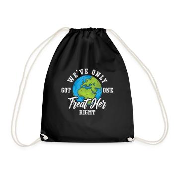 Climate Change We've Only Got One Environmentalist - Drawstring Bag - black - Front