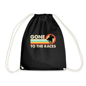 Horse Racing Gone To The Retro Loves Horse Riding - Turnbeutel - Schwarz - Vorne