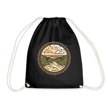 West Virginia, USA, Montani-Semper-Liberia - Drawstring Bag - black - Front