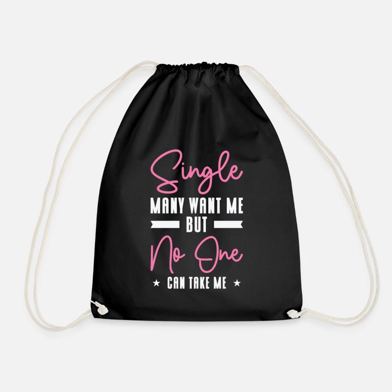 Single Relationship Solo Independent Single Quotes - Drawstring Bag - black