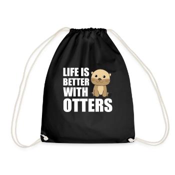 La vie est meilleure avec la loutre - loutre douce - Sac de sport léger - noir - Devant