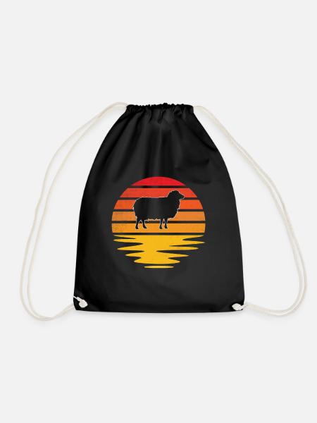 Schaf Retro - Turnbeutel - Schwarz