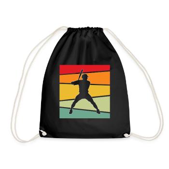 Baseball Retro - Turnbeutel - Schwarz - Vorne