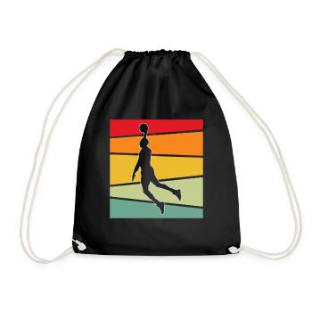 Basketball Retro - Turnbeutel - Schwarz - Vorne