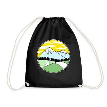 Mountain Mountains Mountain Peaks - Drawstring Bag - black - Front
