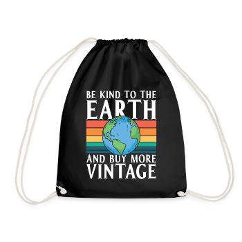 Recycling Be Kind To The Retro Go Green Recycler - Turnbeutel - Schwarz - Vorne