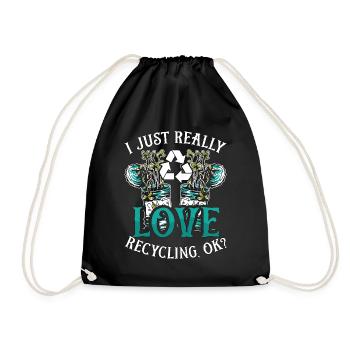 Recycling I Just Really Love Eco Friendly Recycler - Turnbeutel - Schwarz - Vorne