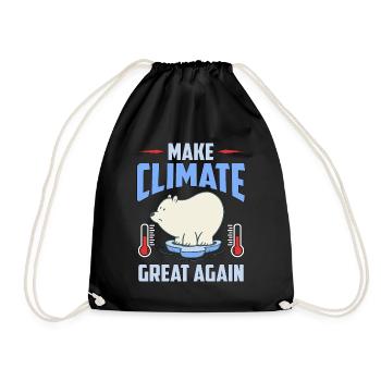 Global Warming Make Climate Great Again Awareness - Drawstring Bag - black - Front