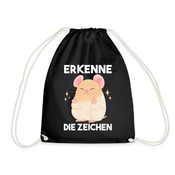Erkenne Die Zeichen Hamster - Turnbeutel - Schwarz - Vorne