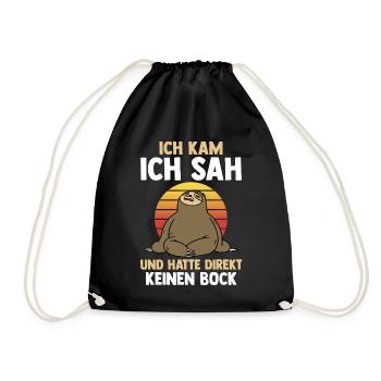 Ich Kam Ich Sah Und Hatte Direkt Keinen Bock Fault - Turnbeutel - Schwarz - Vorne