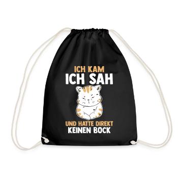 Ich Kam Ich Sah Und Hatte Direkt Keinen Bock Katze - Turnbeutel - Schwarz - Vorne