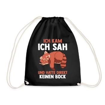 Ich Kam Ich Sah Und Hatte Direkt Keinen Bock Roter - Turnbeutel - Schwarz - Vorne