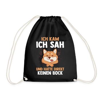 Ich Kam Ich Sah Und Hatte Direkt Keinen Bock Hund - Turnbeutel - Schwarz - Vorne