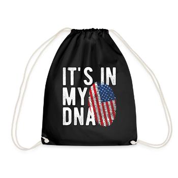 It's in my DNA - USA Fingerabdruck - Turnbeutel - Schwarz - Vorne