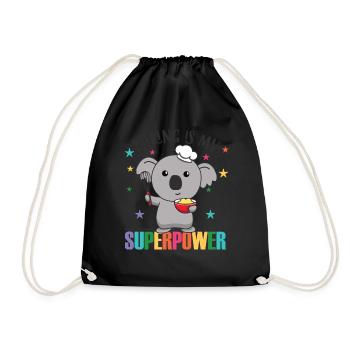 Baking is my superpower sweet koala bakes - Drawstring Bag - black - Front