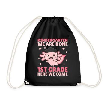 Kids Kindergarten graduate Axolotl 1st grade - Turnbeutel - Schwarz - Vorne