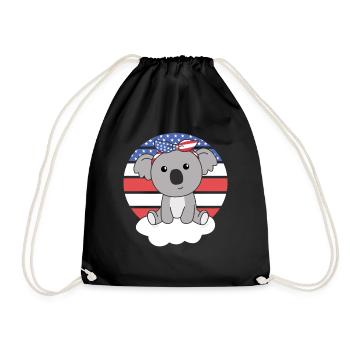 Koala für den vierten Juli amerika Flagge USA - Turnbeutel - Schwarz - Vorne