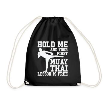 Muay Thai Coach Kickboxing Instructor Martial Arts - Drawstring Bag - black - Front