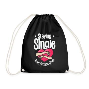 Single Vintage fan Single Quotes Retro Single - Drawstring Bag - black - Front